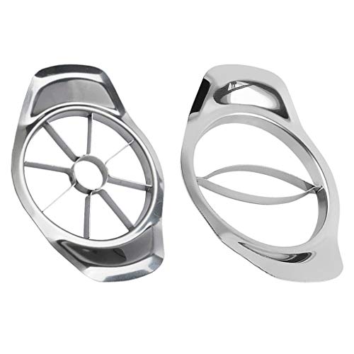 2x Fruta De Maçã Inoxidável Maçã Fácil Corte Slicer Cortador