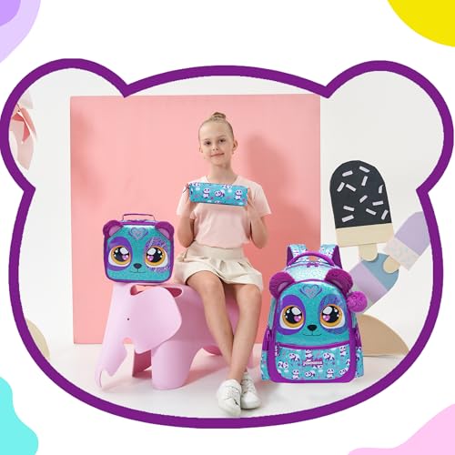 Image of 3 in 1 Backpack Set for Girls - Ages 8-10 with Lunch Box & Pencil Case