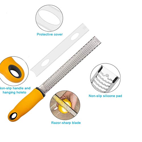 Hoshen 5 Colors Stainless Steel Lemon Grater, Multifunctional Cheese Grater, Sharp Stainless Steel Blade and Protective Cover - Image 2