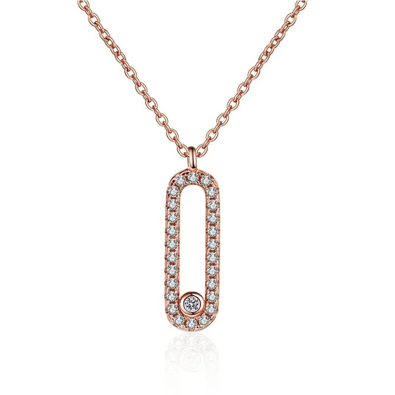 Collier moissanite et pendentif trombone, le cadeau idéal pour femme et sœur