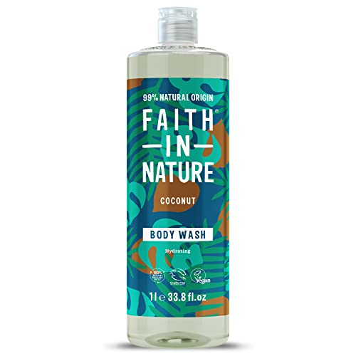 Faith In Nature 1L Natural Coconut Body Wash, Hydrating, Vegan and Cruelty Free, No SLS or Parabens, Multicolor, 1 l (Pack of 1)