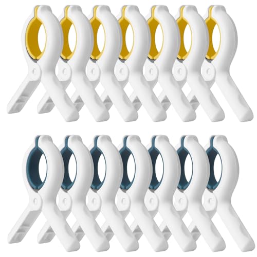 Extra Large Beach Towel Clips 12Pack Increase Size and Spring Force Protect Outdoor Swimming Pools and Beach Vacations from Towels Slipping Off The Lounge Chairs