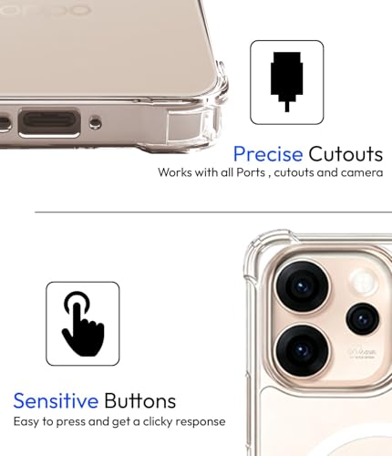 Image of KAPAVER Essential Back Cover Case Compatible with Oppo Reno 15 Pro (PC+TPU) (Oppo Reno 15 Pro - Magnetic Clear)
