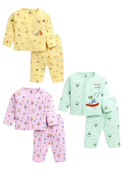 TINY BINY Cotton Night Suit for Baby Boys & Girls | Unisex Full Sleeve Top & Pant Set (Pack of 3) - Review, Price and Buying Guide