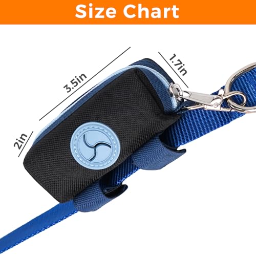 Image of Dog Poop Bag Holder Zippered Pouch, Portable Dog Poop Bag Dispenser with 1 Metal Clip, Fashion Color Matching Canvas Waste Bag Holder for Leashes - Brown & Black