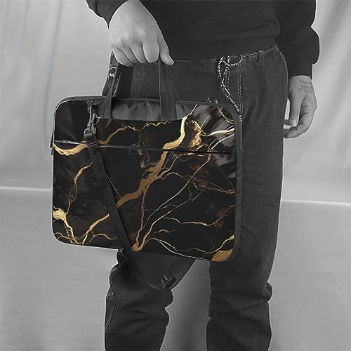 Maletín para portátil unisex negro mármol miniatura 2