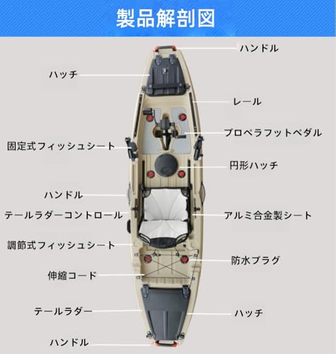 zjdgweh カヤック フィッシング 足漕ぎ 1人用