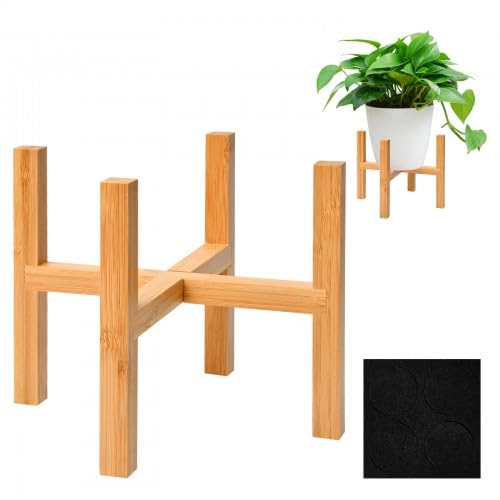 Duronge Soporte para Plantas, Soportes para Plantas de Bambú, Soportes para Plantas de Interior, 19.3 x 16 cm Soporte para Exhibición de Macetas
