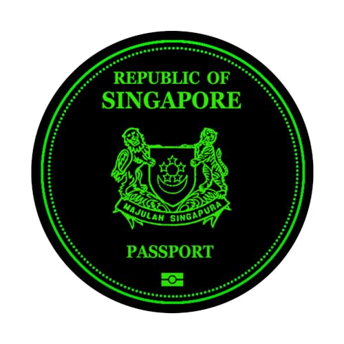 Singapore,Singaporean,Singapore passport,Singapore flag. PopSockets Swappable PopGrip, Black - Image 3