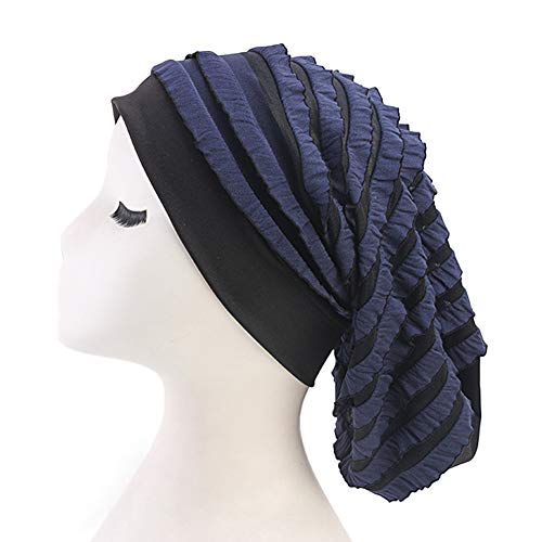 Spandex Dreadlock Cap for Sleeping,Hair Loss Braids Bonnet Cap Tube Sleep Hat for Women Men (Navy Blue)