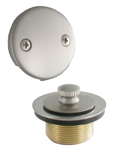 LDR Industries 552 5101BN Waste and Overflow Kit with Lift and Turn Drain and Double Hole Plate, Brushed Nickel