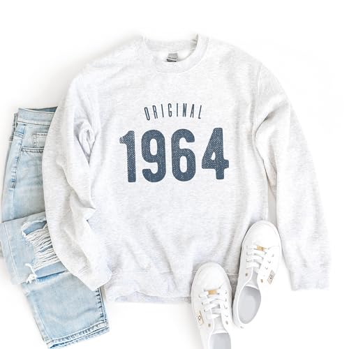 Original 1964 Sweatshirt, 60th Birthday Gift, Birthday Gifts For Women, 1964 Birth Year, 60 Years Distressed Number Shirt, Unisex Birthday Crewneck Sweatshirt4