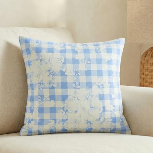 Image of haus & kinder Decorative Cushion Cover 100% Cotton Digital Printed Butter Cream Cushion Covers for Living Room,Bed Room, Ashthetic Decor | Pack of 3,16 Inch x16 Inch