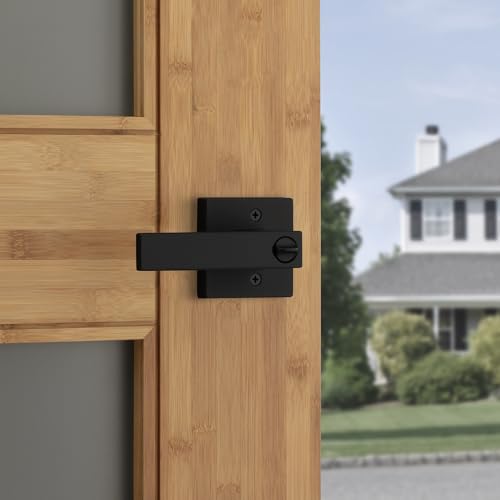 Image of Kwikset Singapore Entry Door Handle with Lock and Key, Secure Keyed Reversible Handle Exterior, for Front Entrance and Bedrooms, Matte Black, Pick Resistant Smartkey Rekey Security, 10 Pack
