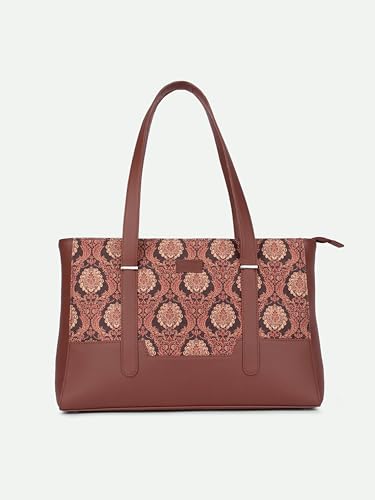 Image of ZOUK Handcrafted Vegan Leather Travel Tote Bag for Women with Multiple Compartments | Spacious Water-Resistant Shoulder Bag for Travel, Vacation, Day Trips |