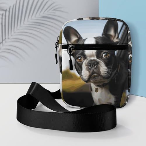 Personalized Small Crossbody Bag Water Resistant Messenger Bags Mini Puppy Dog Printing SlingBag For Men Women 6