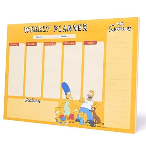 Planificador semanal A4 Simpsons - Weekly planner : Planner Sin Fecha - Organizador semanal escritorio [54 págs. con Alto Gramaje] | Ya disponible en tu tienda friki favorita! En mundofriki.es!