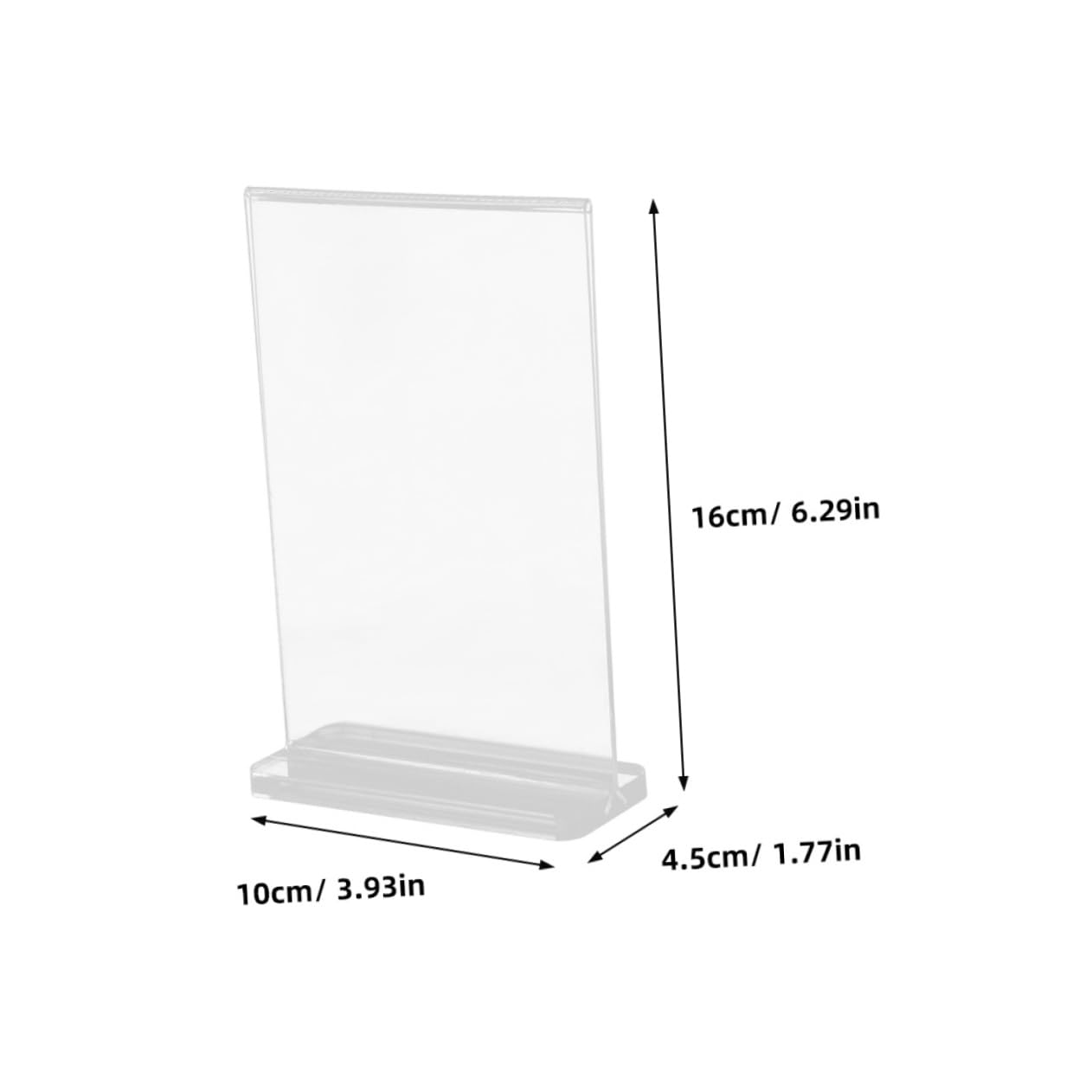 Lot de 10 Porte-affiches de Table en Acrylique, Format T, Base Stable Antidérapante, pour Menus et Prix en Restaurants et Bureaux