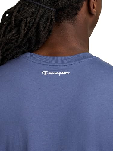 Image of Champion Men's Graphic Short Sleeve T-Shirt, Standard Fit, Classic Script Logo, Midweight 100% Cotton