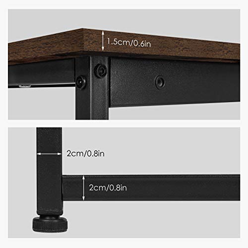 AuAg 39\'\' Small Computer Desk Home Office Desk, Simple Writing Desk with Storage, Vintage Desk Modern Laptop Desk Sturdy Work Table PC Computer Table, Small Home Desk Workstation- Rustic Brown
