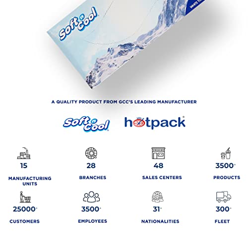 Image of Soft N Cool 2 Ply Facial Tissue Box | Car Tissue | Pack of 5 (150 Pulls Per Box, 750 Sheets) |100% pure, natural virgin paper - Ultra Soft, Absorbent Travel Essential | Made in Dubai (U.A.E)