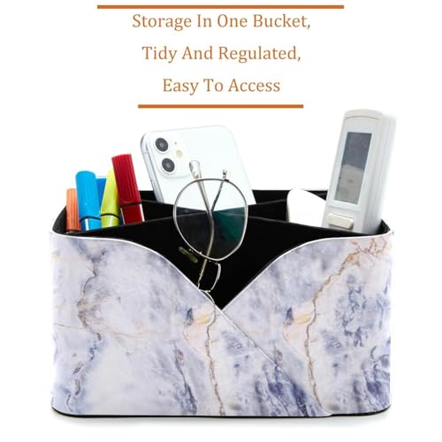 Organiseur de bureau gris marbre à 4 compartiments pour stylos - 3