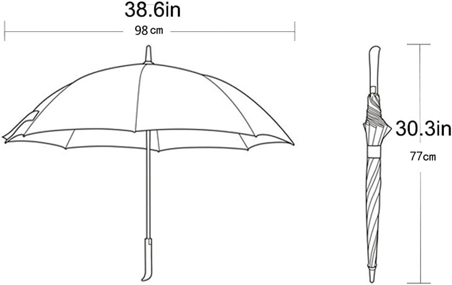 Golf Umbrella for Business Retro Windproof Umbrella with Wood Handle Oversized Stick Umbrella for Women and Man Golf Umbrella for Adults Men Women