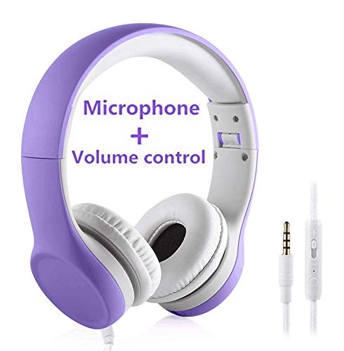 YUSONICKids Headphones Volume Limited ï¼Å’ Over The Ear Foldable Headphones with Share Connector for Boys Girls Children (Purple)