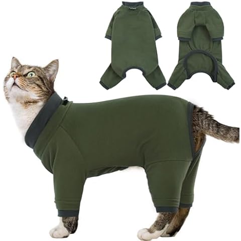 Cat Pajamas for Cats Only, Sticky Hair Cat Clothes, Sphynx Hairless Cats Sweater, Cat Onesie for Cats After Surgery Female Male, Prevent Lost Hair Kitten Onesie Shirts Costumes Outfits for Pet Cover