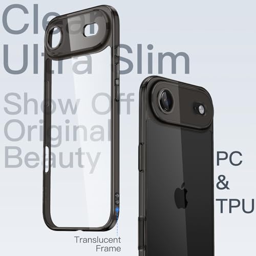 Image of JETech Slim Case for iPhone Air with Camera Lens Full Protection, Ultra-Thin Lightweight Clear Minimalist Protective Phone Cover, 6.5-Inch Display (Black)