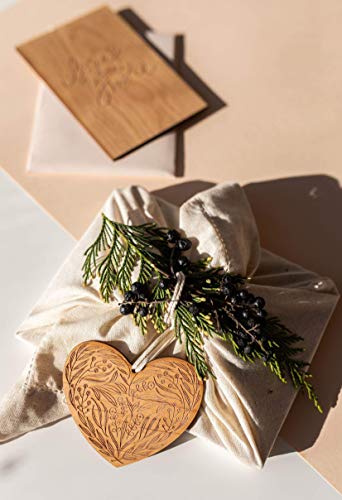 Floral Heart Christmas Ornament With Personalized Message [Holiday Stocking Stuffers With Names, Wood Anniversary Love Gifts For Him Her, Made In The Usa] #TOP5