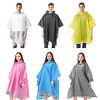 Aolegoo 2 Stück Regenponcho, EVA Wiederverwendbarer Tragbarer Unisex-Regencape für Survive, Fahrrad, Wandern, Camping, Angeln, Konzert, Stadion, Festival (Gelb) – Ansicht 2