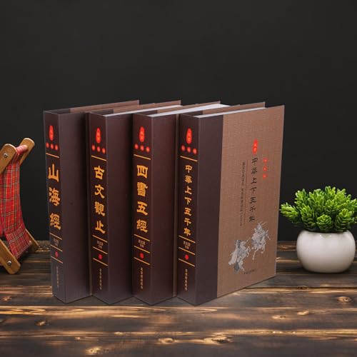 Estanterías vacías solucionadas con cartón marrón vintage de hogar en pack decorativo de 4 7
