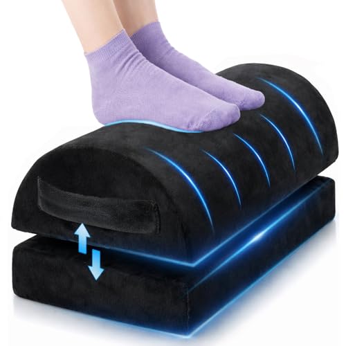 フットレスト デスク下 足置き 二段階高さ【整体師監修 膝・足首の負担軽減】 足置き台 快適化 デスクワーク リモートワーク 腰枕 足枕 机の下 ふっとレスト オフィス用品 車用 プレゼント (ブラック)