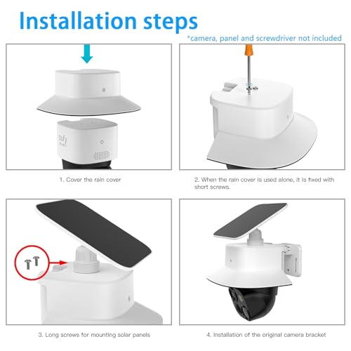 Cubierta de lluvia para eufy SoloCam S340 protector contra viento para terrazas y jardines abiertos 7