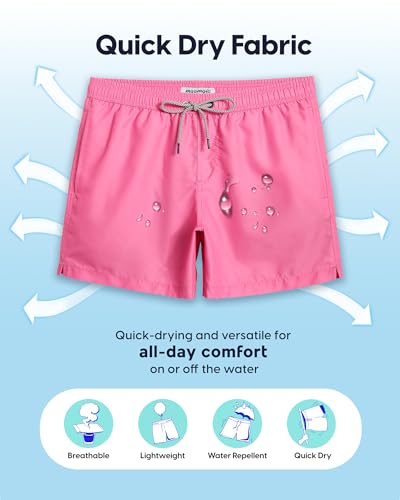 Image of maamgic Mens Swim Trunks 5 Inch with Mesh Lining, Quick Dry Mens Bathing Suit, Swim Shorts for Swimming and Beach