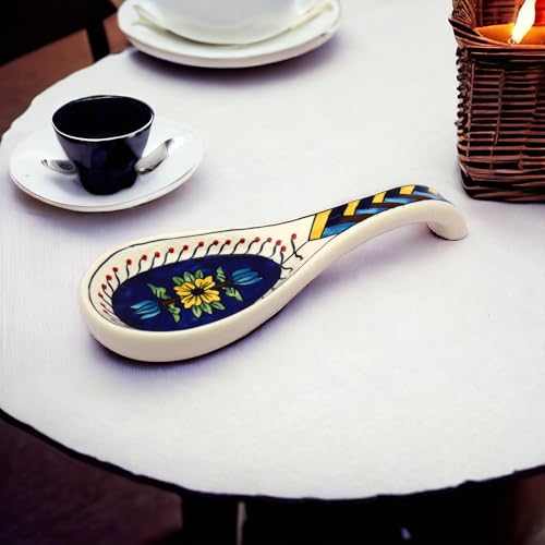 Image of Malaikah Ceramic Spoon Rest Pack of 1 for Home, Kitchen, Dining, Kitchen Decor & Gifting