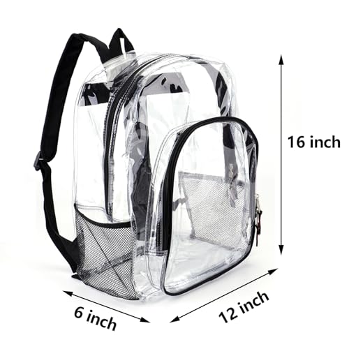 Image of JOMPARO 24 Pack Bulk Clear Backpacks PVC Clear Bookbags See Through Backpack for Kids for School