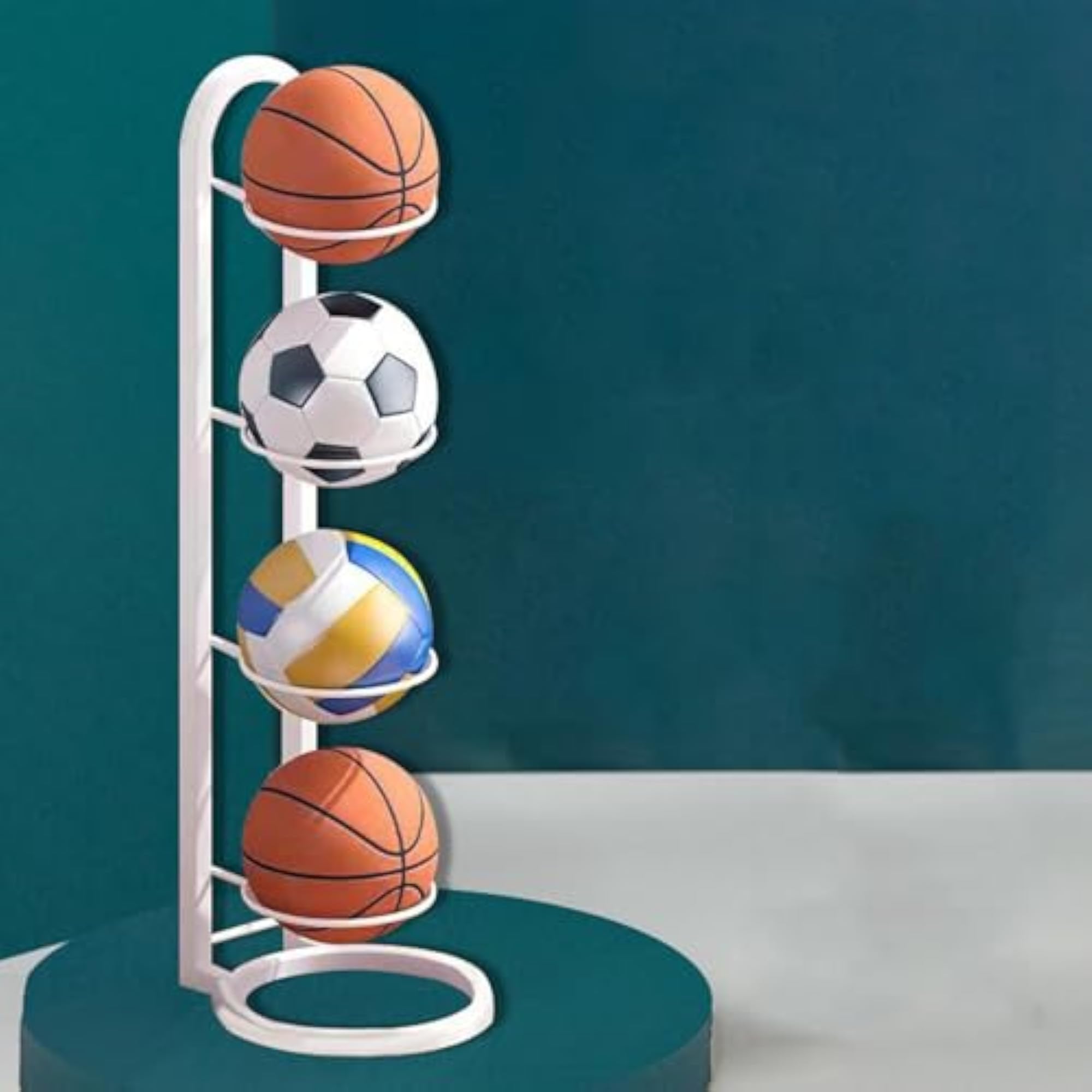 Vertical Ball Storage Shelf for Indoor Living Room