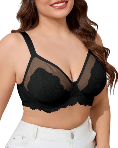 Soutien-gorge grande taille SHARICCA en dentelle non doublé