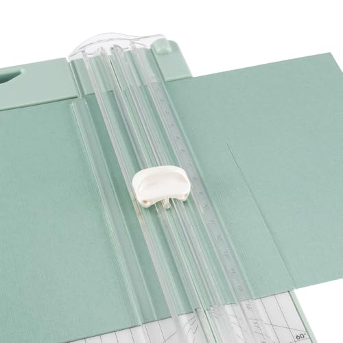 Vaessen Creative Papierschneider Mit Falzbrett 15x30,5cm, Mintgrün, für Scrapbooking und Karten Basteln