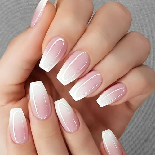 Hkanlre Bling Coffin Press on Nails Fake Nails Tips Full ...