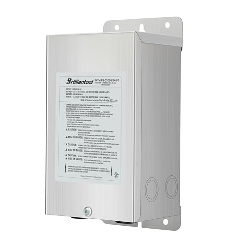 BRILLIANTOOL 300W Stainless Steel Casing Pool Light Transformer Convert 120VAC to 12V/13V/14V AC Multi-tap Weatherproof Transformer Intended for Pool/Spa Lights and Landscape Lighting (300 Watts)