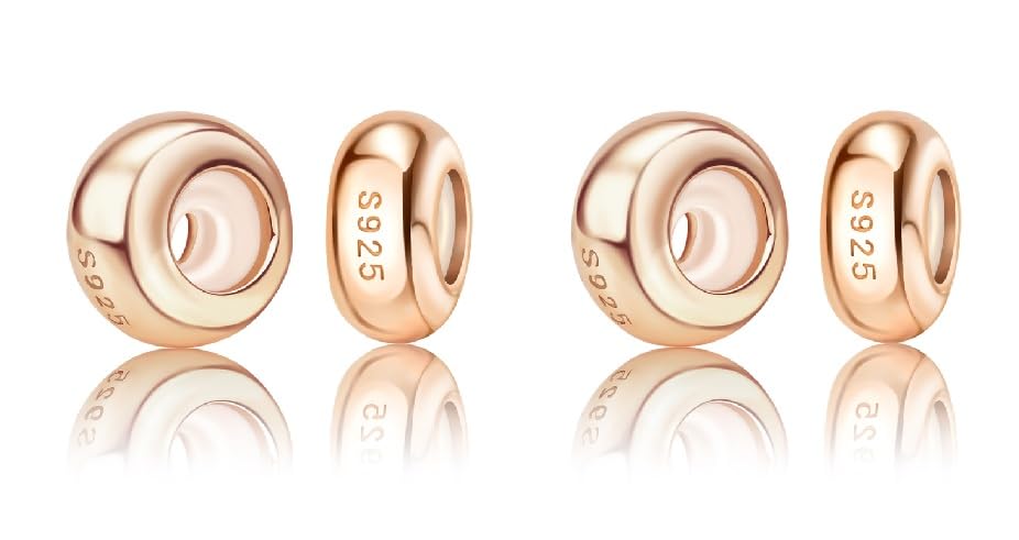 Cuentas espaciadoras de oro rosa de plata 925 el regalo ideal para pulseras
