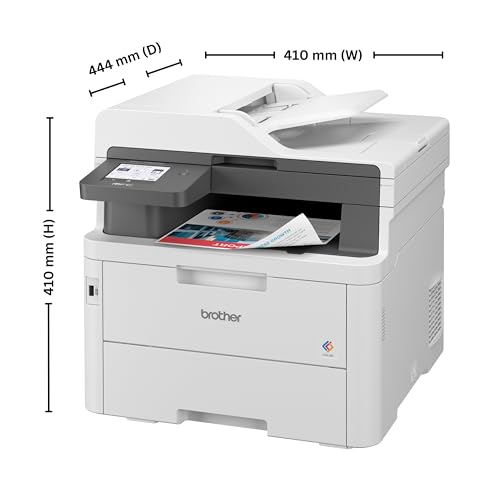 Image of Brother MFC-L3760CDW (New Launch) Auto Duplex Color Laser Printer, 3.5 inch Touch Screen Display, (Print Scan Copy Fax), 512 MB Memory, ADF, WiFi Dual Band WiFi Direct LAN USB, 26 PPM, Free Installation