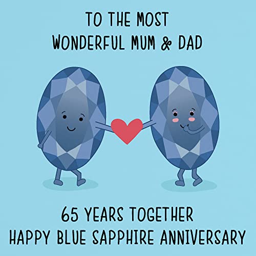 Hunts England, Large Mum And Dad 65th Anniversary Card, To A Wonderful Mum & Dad, 65 Years Together - Image 2