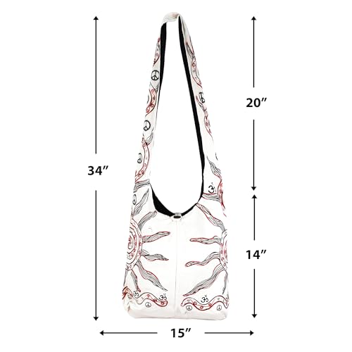 Image of Mandala Crafts Hippie Bag, Large Boho Hobo Purse for Women, Crossbody Shoulder Sling Bags for Indie Style Bohemian Accessory
