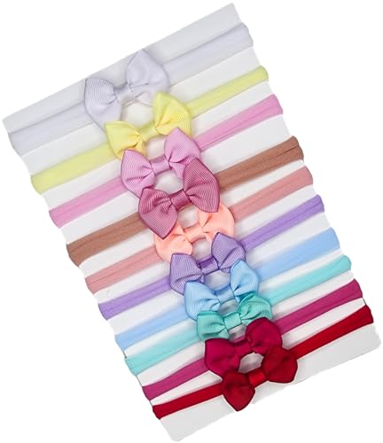 Kit com 10 Laços para Bebê Cabelo Meninas Tiara Faixinha Meia de Seda Infantil Laço Fofo e Macio