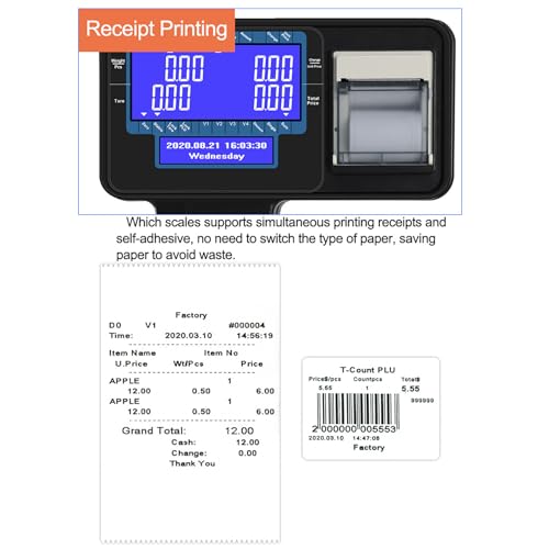 Báscula comercial digital con impresora y control remoto miniatura 3