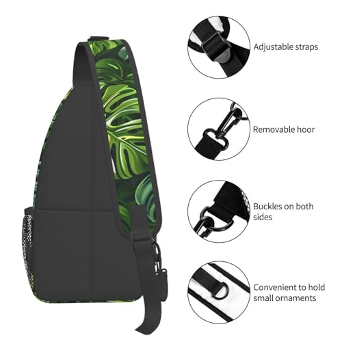 Mochila tipo bandolera con estampado hojas para adultos miniatura 5